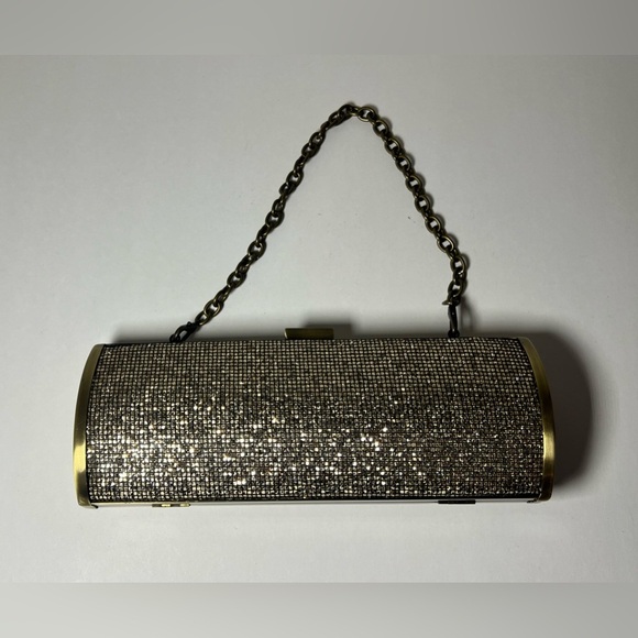 Unlisted Kenneth Cole VTG Evening Clutch Purse Bling Shiny Chain - Picture 4 of 10